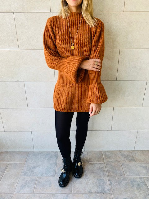 Rust Ballet Longline Pullover