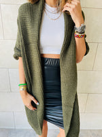 Olive Shawl Knit vest