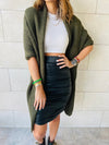 Olive Shawl Knit vest