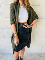 Olive Shawl Knit vest