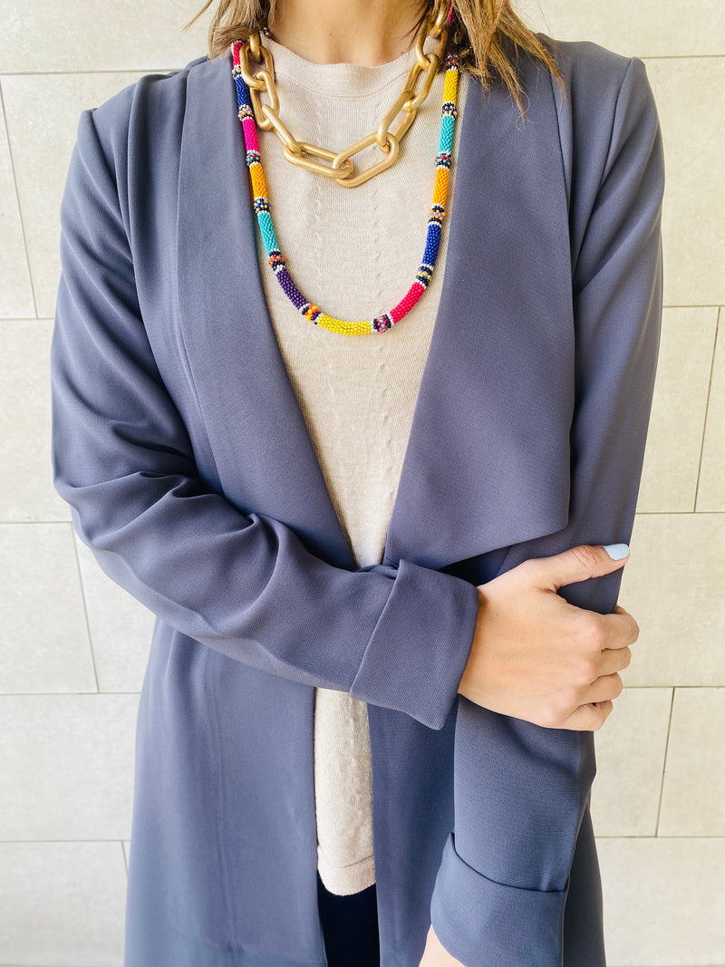Grey Waterfalll Duster