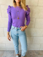 Lilac Ribbed Feather Knit