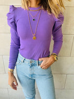 Lilac Ribbed Feather Knit
