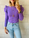 Lilac Ribbed Feather Knit