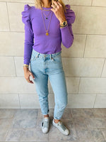 Lilac Ribbed Feather Knit
