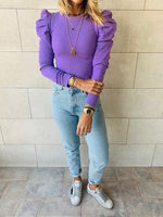 Lilac Ribbed Feather Knit