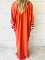 Rust Marrakech Embroidered Dress