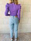 Lilac Ribbed Feather Knit