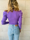 Lilac Ribbed Feather Knit