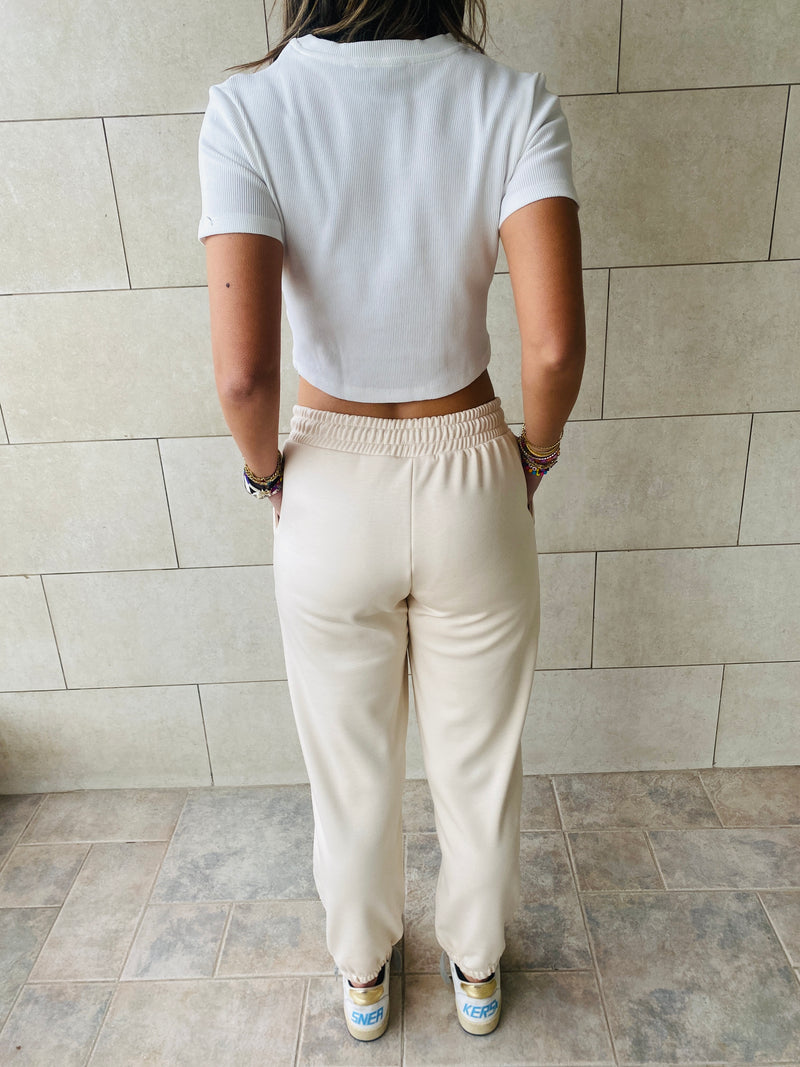 Beige Essential Sweat Pants