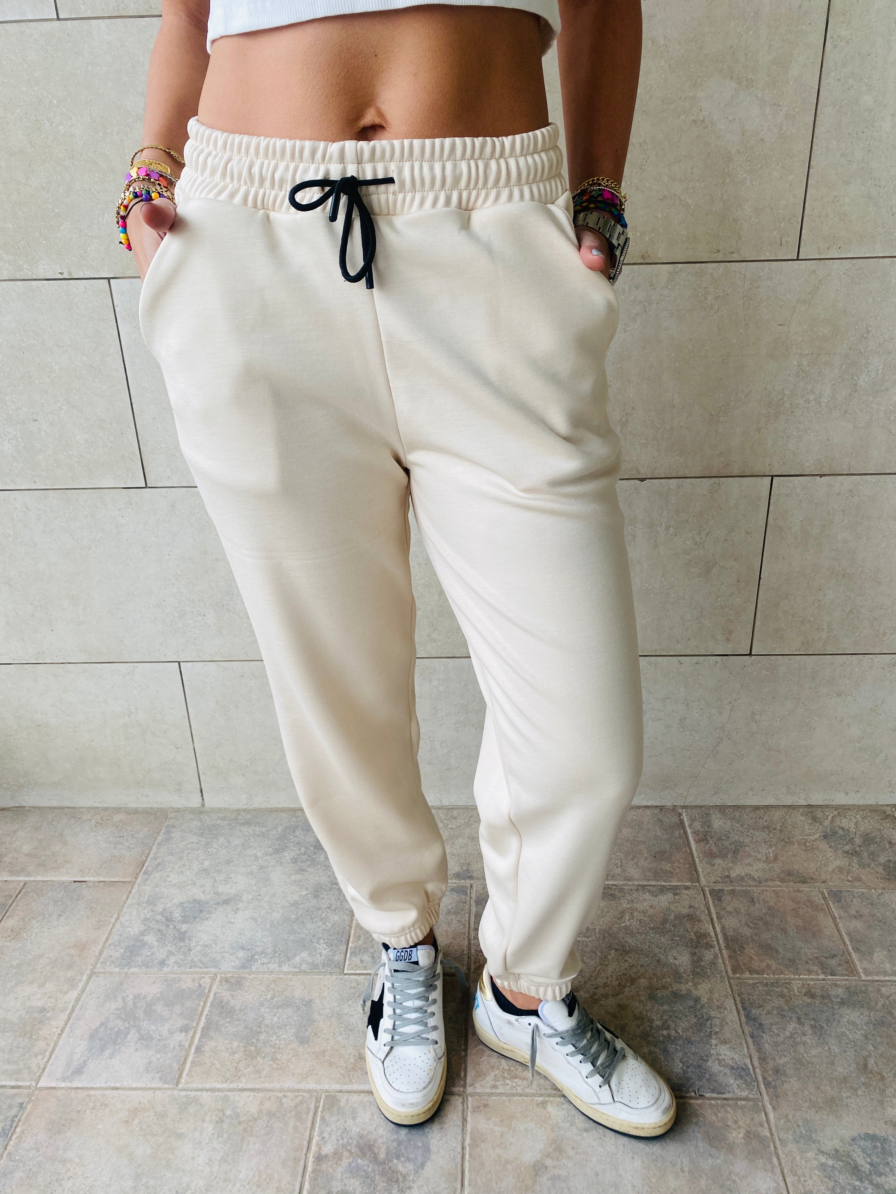 Beige Essential Sweat Pants