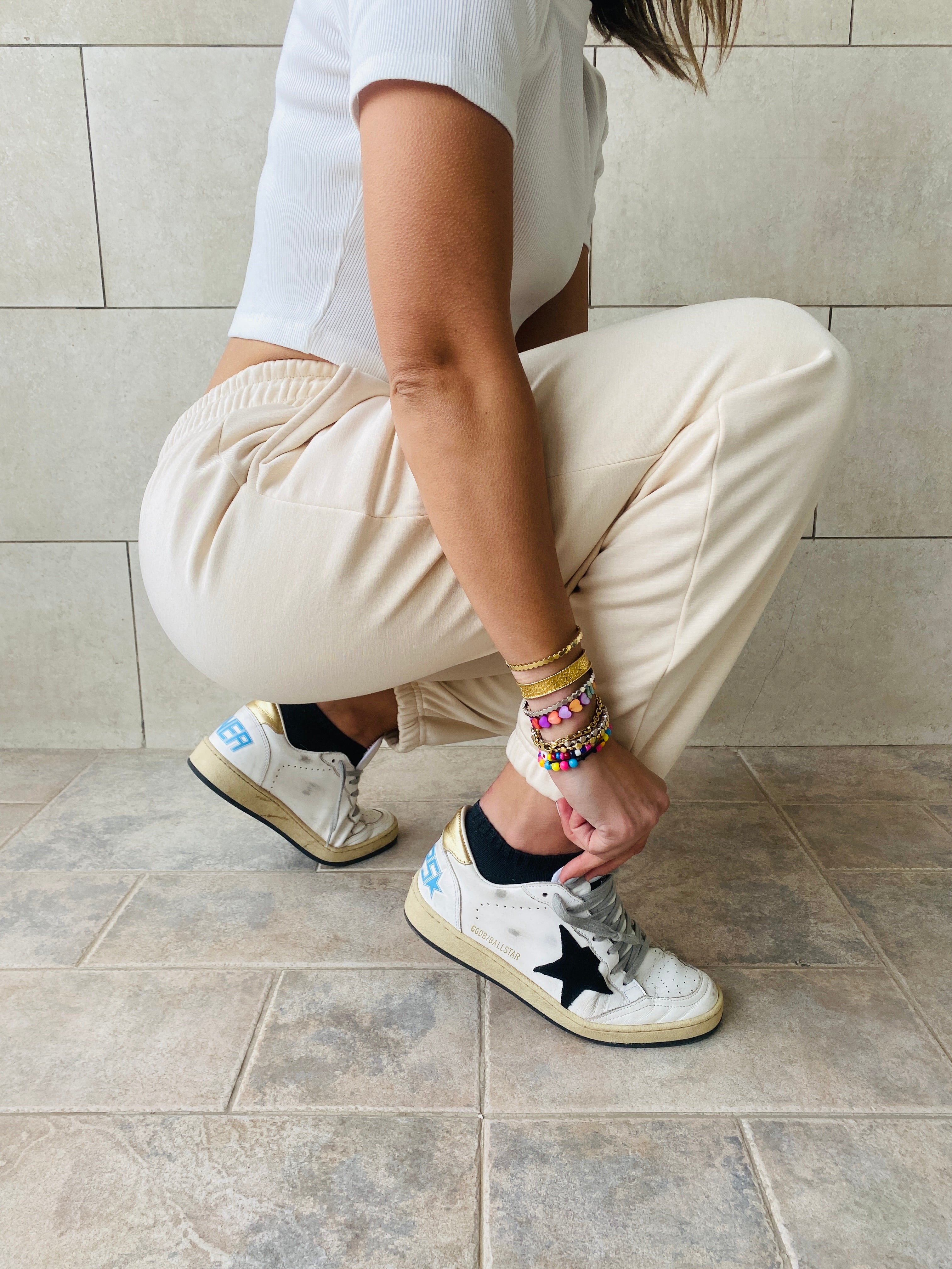 Beige Essential Sweat Pants