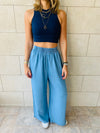 Navy & Grey Crew Neck Crop Set