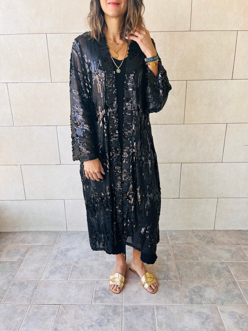 Time to Shine Sequin Kimono