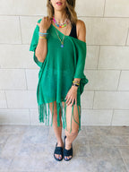 Green Fringe Coverup