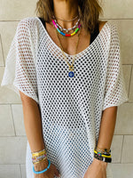 White Fringe Coverup