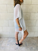 White Fringe Coverup