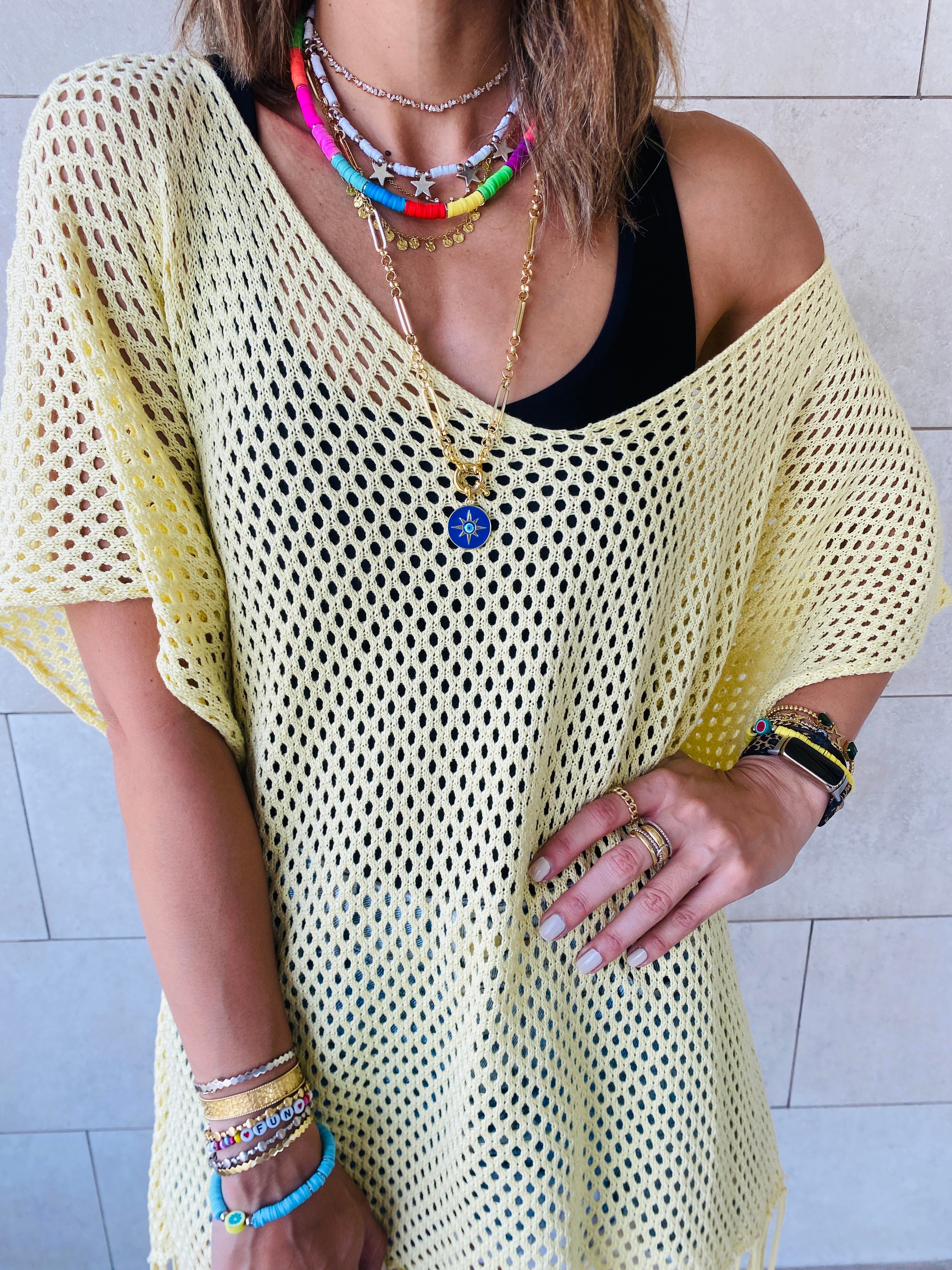 Yellow Fringe Coverup