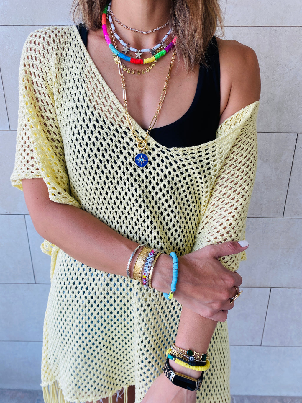 Yellow Fringe Coverup