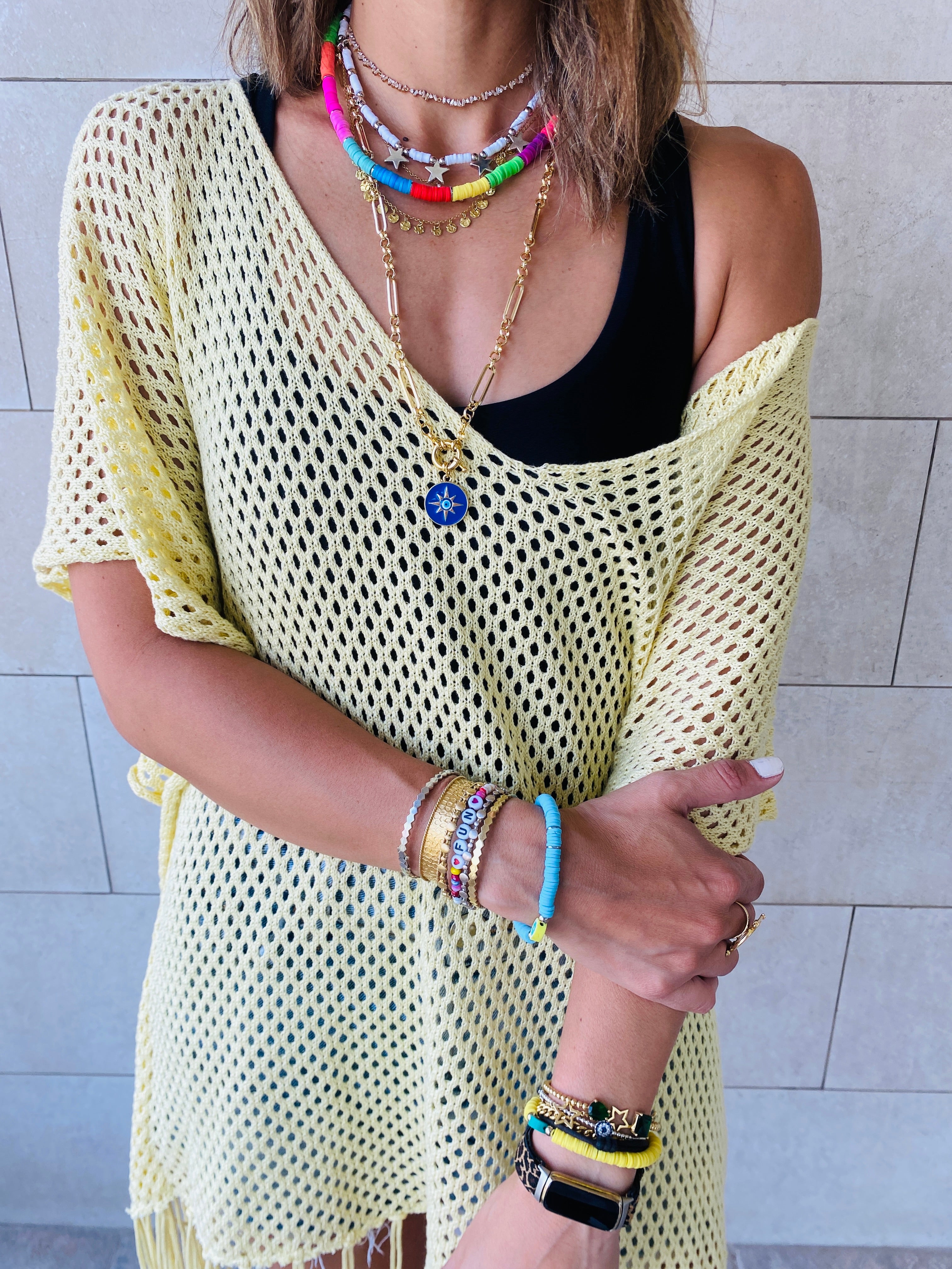 Yellow Fringe Coverup