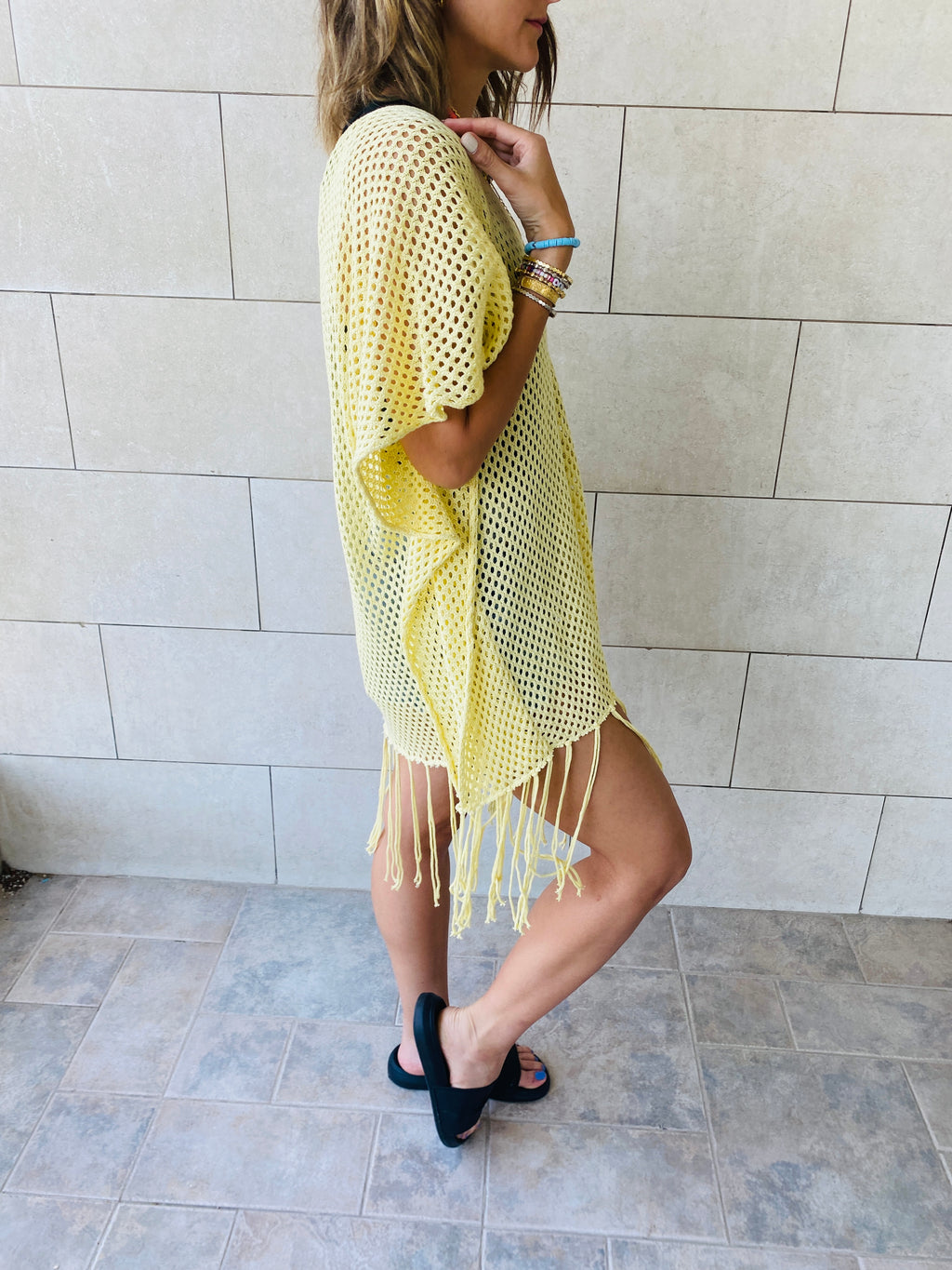 Yellow Fringe Coverup