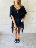 Black Fringe Coverup