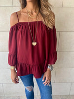Burgundy Cold Shoulder Top