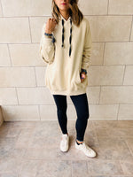 Beige Frillu Oversized Hoodie