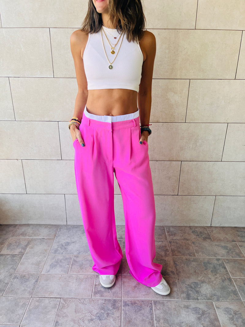 Pink Reversed Lowrise Pants