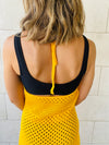 Yellow Midi Tie Back Dress