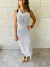 White Midi Tie Back Dress