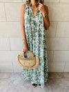 Olive Floral Summer Dress