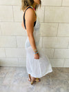 White Midi Tie Back Dress