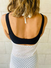 White Midi Tie Back Dress