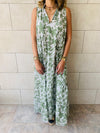 Olive Floral Summer Dress