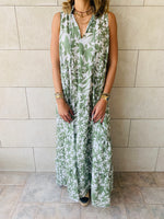 Olive Floral Summer Dress