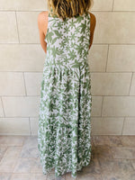 Olive Floral Summer Dress