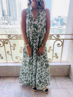 Olive Floral Summer Dress