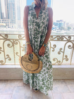 Olive Floral Summer Dress