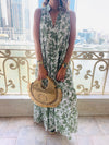 Olive Floral Summer Dress