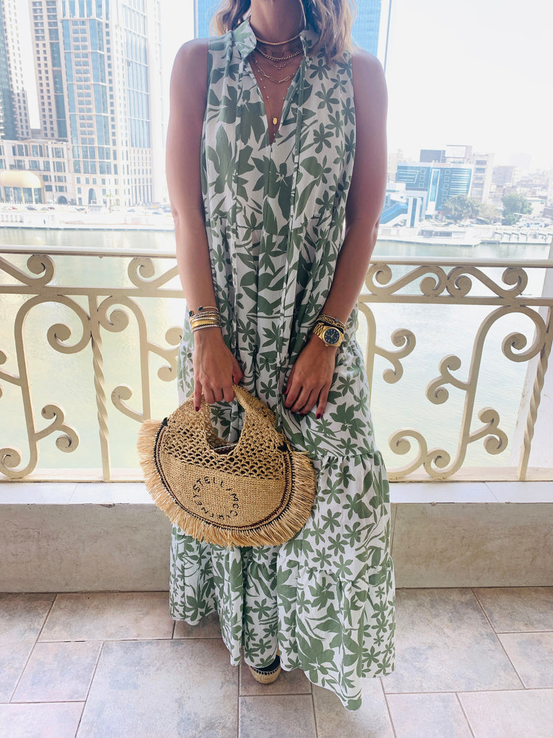 Olive Floral Summer Dress