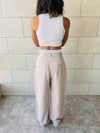 Beige Reversed Lowrise Pants