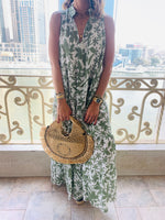 Olive Floral Summer Dress