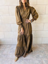 Brown Cottage Linen Dress