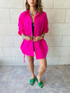 Fuchsia Side Tie Shirt