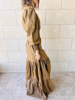 Brown Cottage Linen Dress