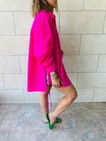 Fuchsia Side Tie Shirt