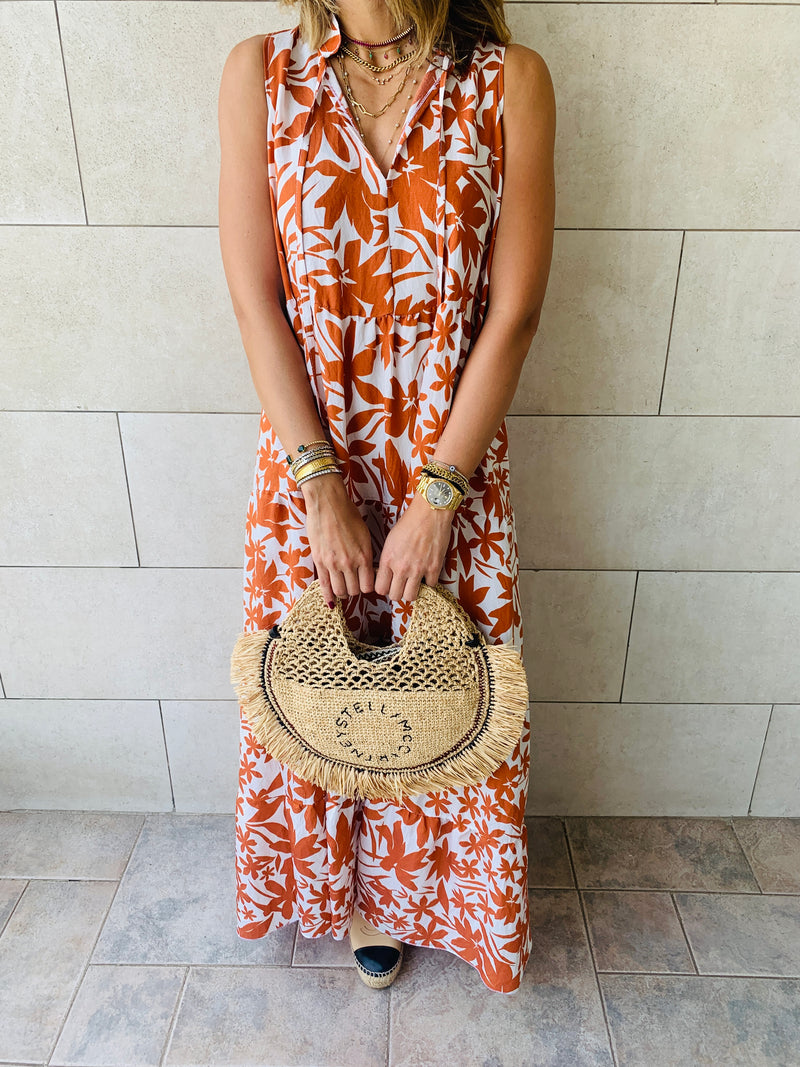 Rust Floral Summer Dress