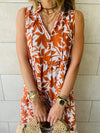 Rust Floral Summer Dress