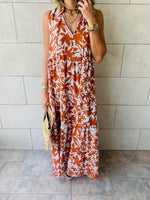 Rust Floral Summer Dress
